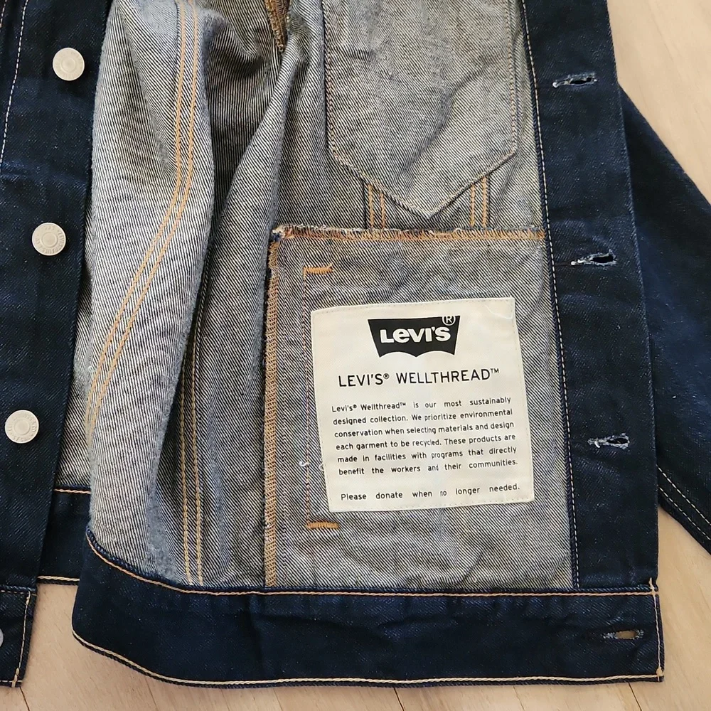 Levi’s Mens Classic Trucker Original Denim Jean Jacket Indigo Blue Size XS Levis